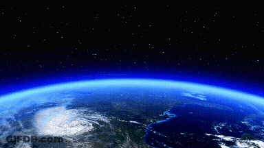 Earth View From Space With Stars GIF