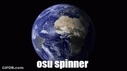 Earth With Osu Spinner Text GIF