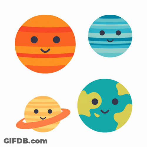 Earth With Saturn And Other Planets GIF