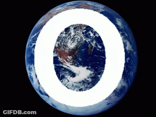 Earth With White Letter O GIF
