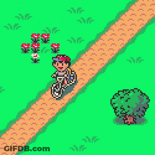 EarthBound Ness Bicycle GIF