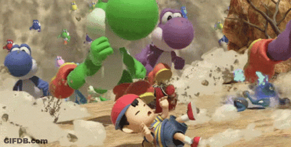EarthBound Ness Yoshi Run GIF