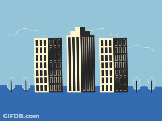 Earthquake Building Swaying Animation GIF