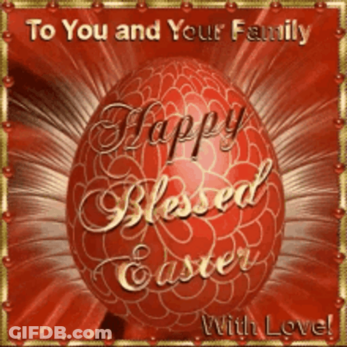 Easter Blessings On Red Easter Egg GIF
