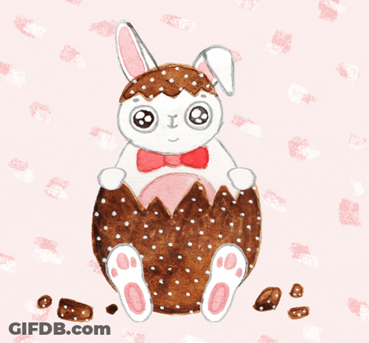 Easter Bunny Cracked Egg Moving Feet Animation GIF