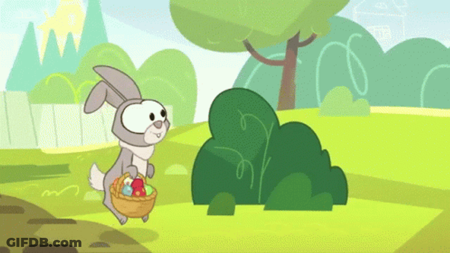 Easter Bunny Hopping On Nom Stories GIF