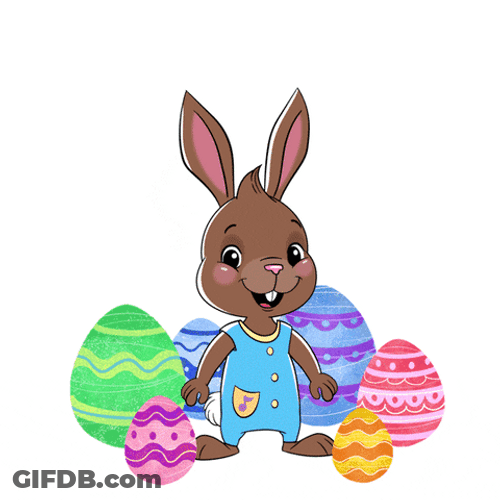 Easter Bunny Sammy Happily Jumping GIF