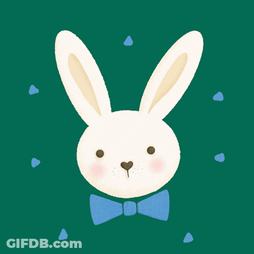 Easter Bunny With Ribbon Tie Sticker GIF