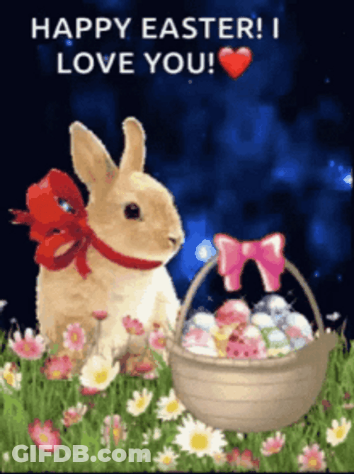 Easter Egg Bunny Animation He Has Risen GIF