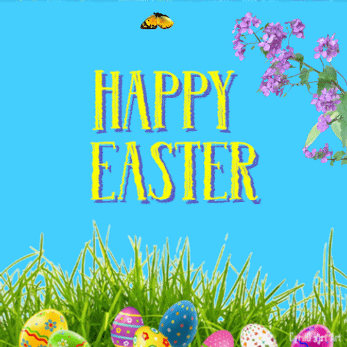 Easter Garden Butterflies GIF