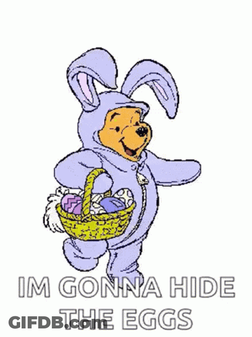 Easter Winnie The Pooh Hiding Eggs GIF