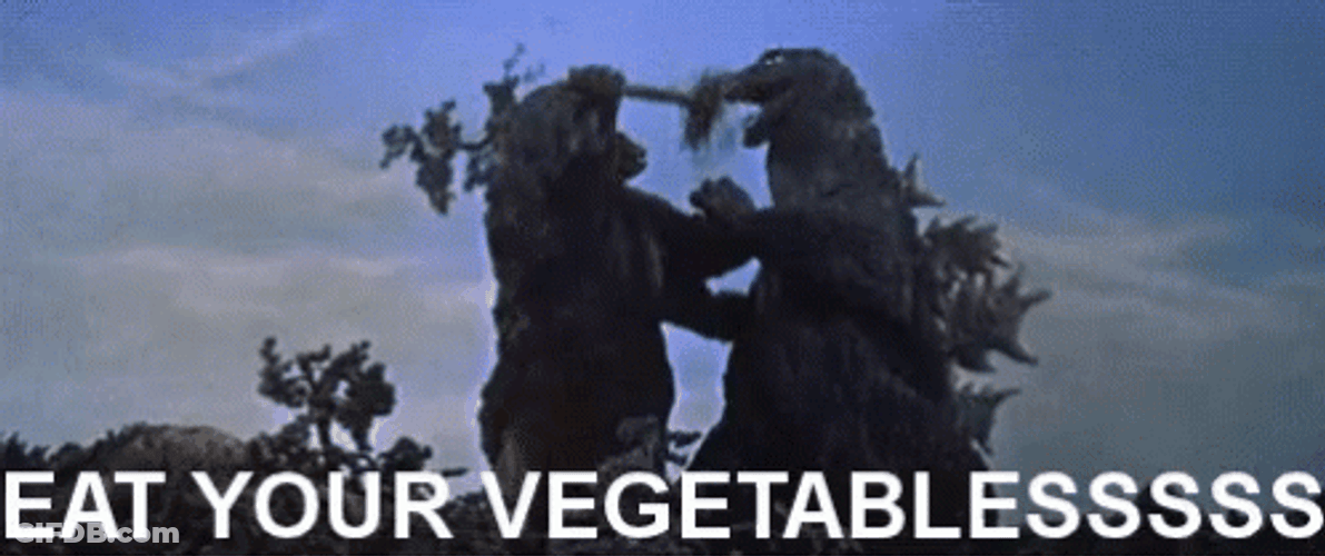 Eat Your Vegetables Godzilla Meme GIF