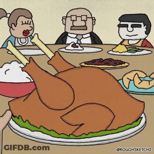 Eating Aggressively Animated Thankgiving GIF