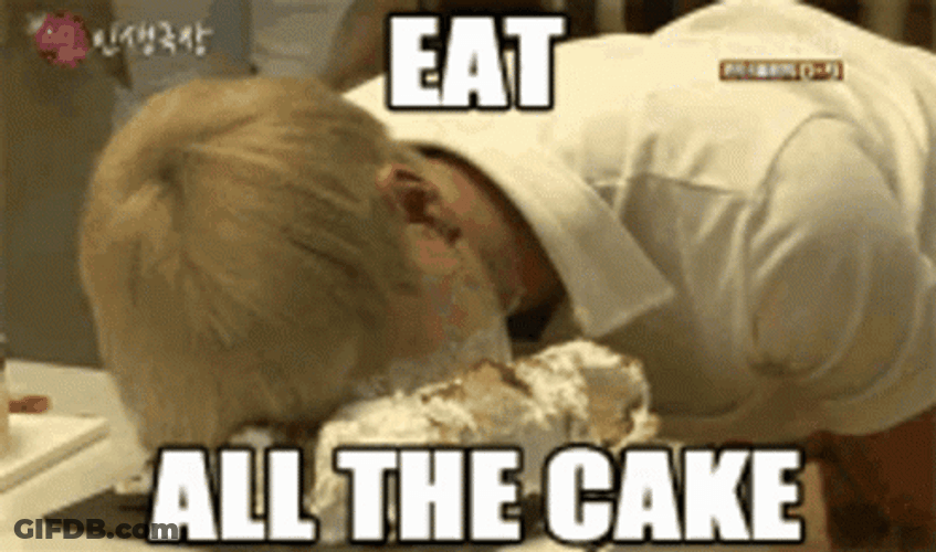 Eating All The Cake GIF
