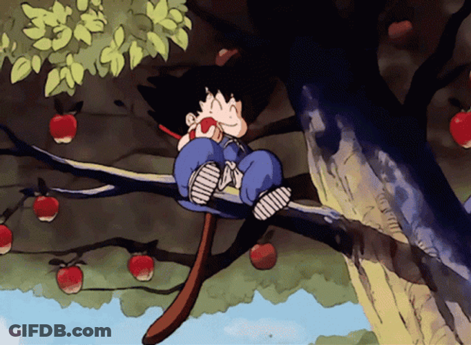 Eating Baby Goku Fruit GIF
