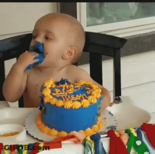 Eating Cake On Face GIF