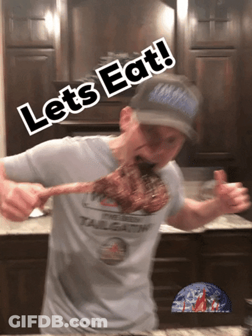 Eating Giant Tomahawk Steak Let's Eat GIF