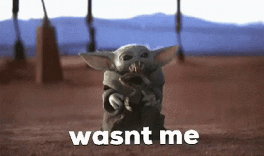 Eating Grogu Says It Wasn't Me GIF