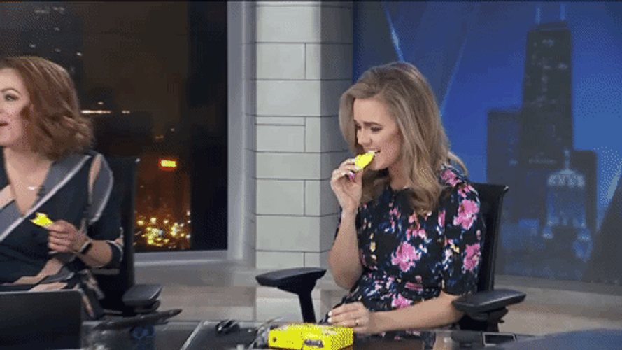 Eating Mashmallow Peeps GIF