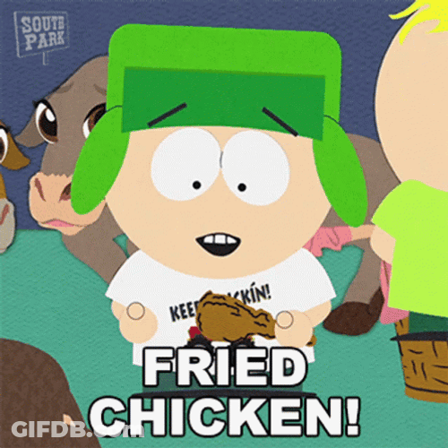 Eating My Fried Chicken South Park GIF