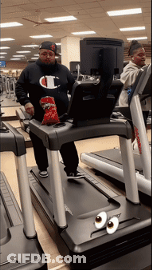 Eating On Treadmill GIF