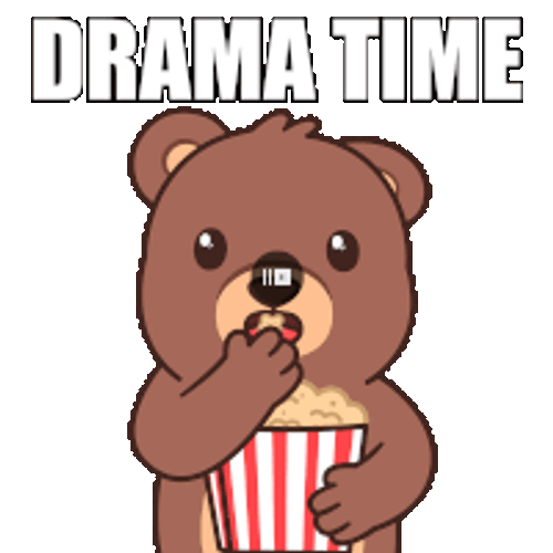 Eating Popcorn Drama Time Sticker GIF