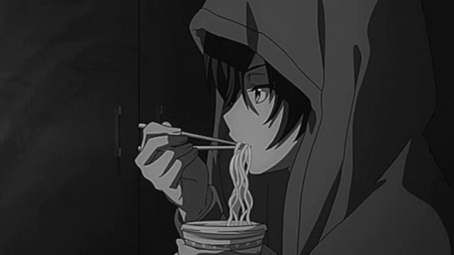 Eating Ramen Dark Aesthetic Anime GIF