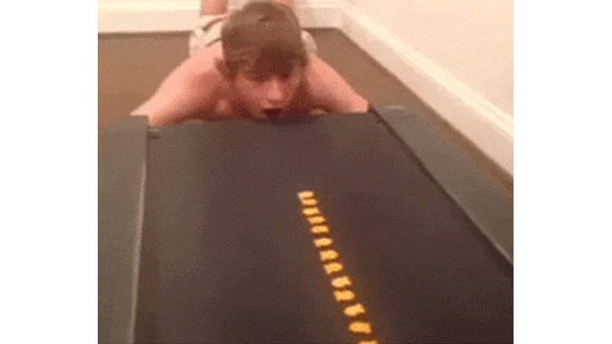 Eating Snacks On The Tradmill GIF