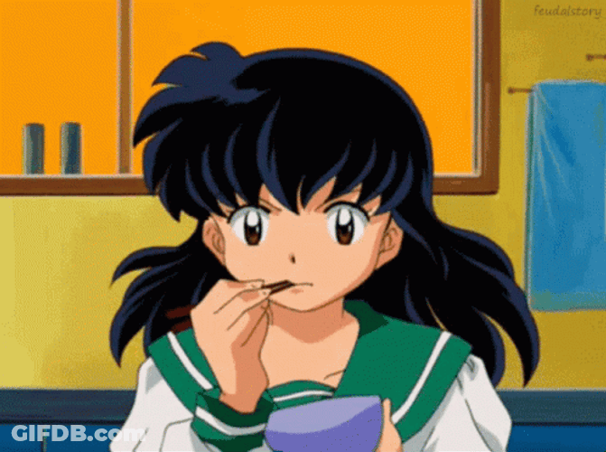 Eating Student Kagome GIF