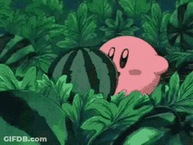 Eating Watermelon Kirby Right Back At Ya Animation GIF