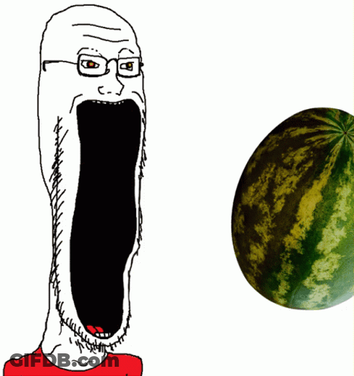 Eating Watermelon Soyjak Meme Face GIF