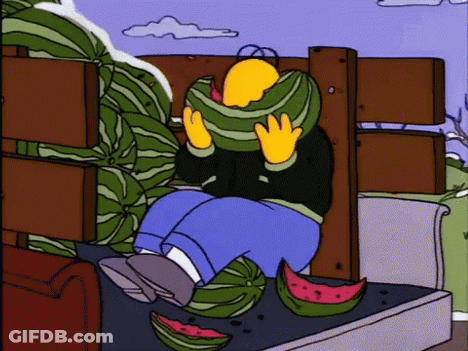 Eating Watermelon The Simpsons Homer Truck GIF