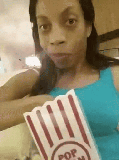Eating Woman Popcorn Ready GIF