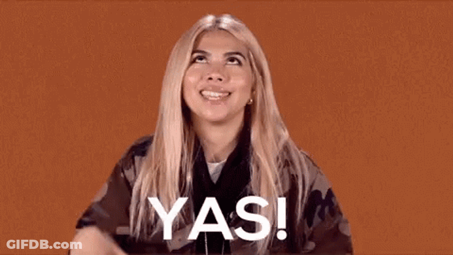 Ecstatic Yas Energetic Young Lady GIF