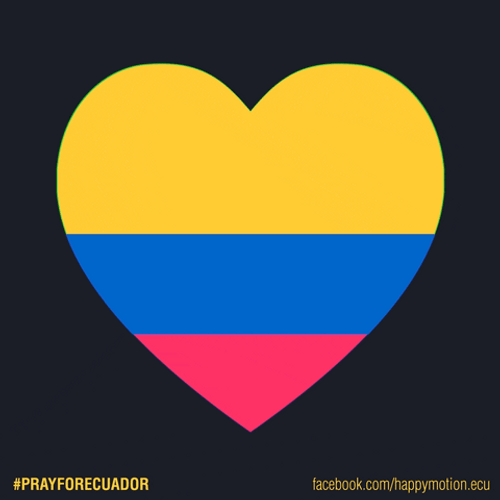 Ecuador Colors Beating Heart GIF