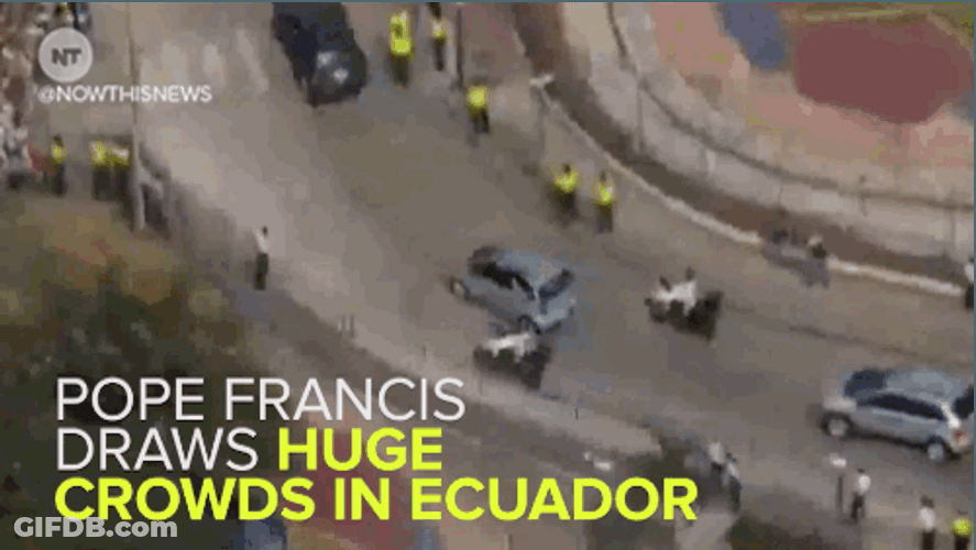 Ecuador Crowd Pope Francis GIF