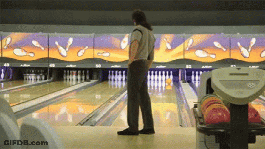 Ed Bassmaster Dancing After Hitting Bowling Pins GIF