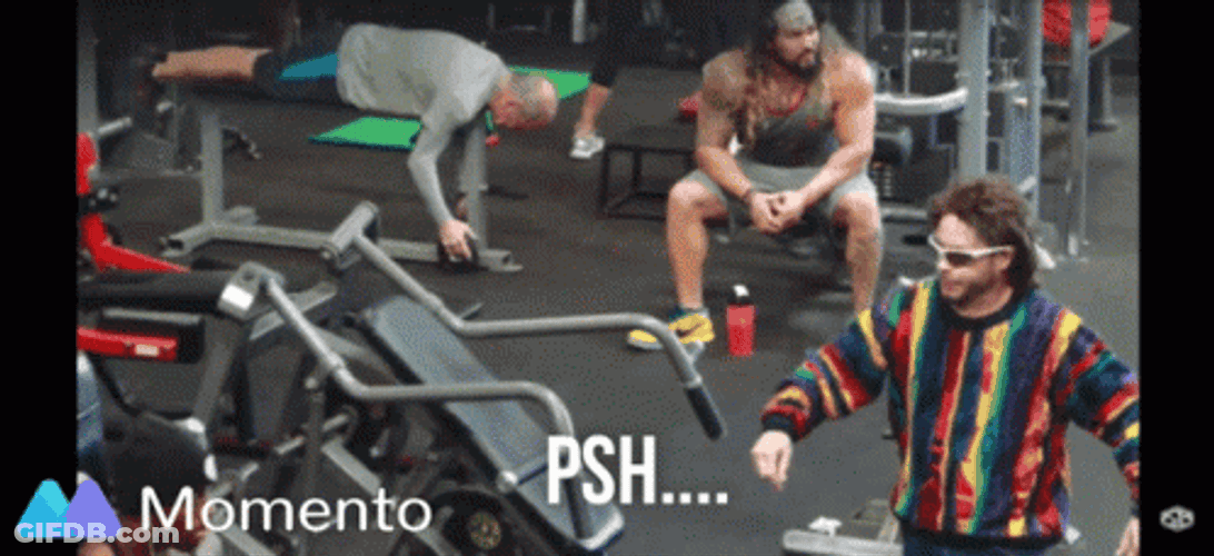 Ed Bassmaster Psh Walking At Gym GIF