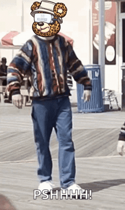 Ed Bassmaster With Bear Mask Kicks Air Psh GIF