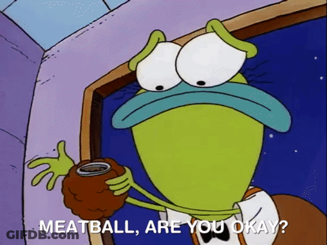 Ed Bighead Holding A Meatball GIF