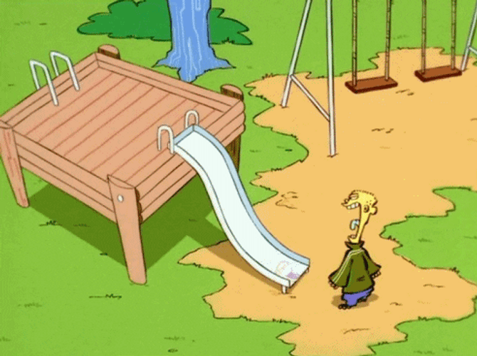 Ed Eating Playground Slide GIF
