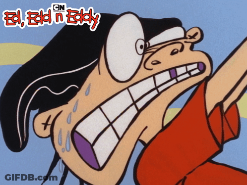 Ed Edd N Eddy Cartoon On Blue Background GIF