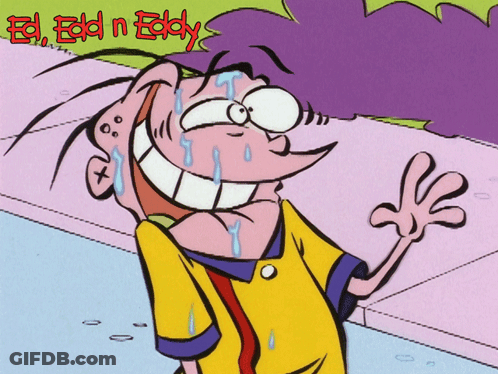 Ed Edd N Eddy Is A Cartoon Character With Tears On His Face GIF