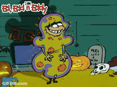 Ed Edd N Eddy Standing In Front Of Grave GIF