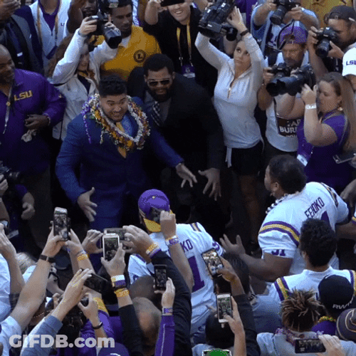 Ed Orgeron Hyping With His Players GIF
