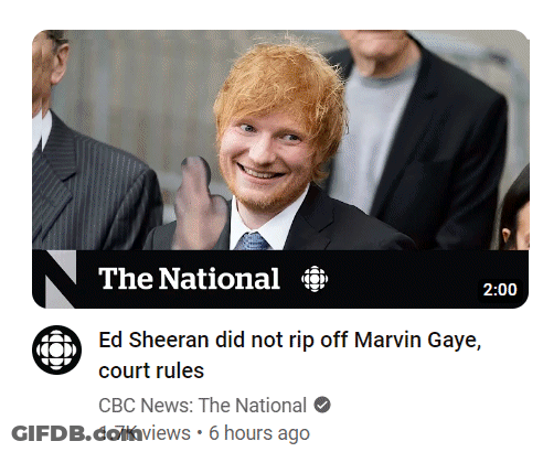 Ed Sheeran Did Not Rip Off Marvin Gaye Court Rules According To Cbc News GIF