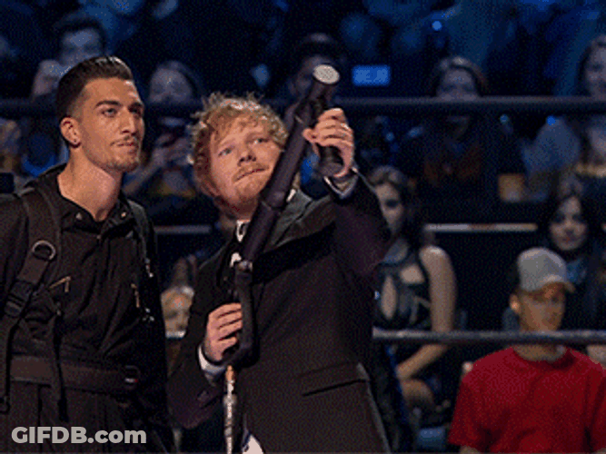 Ed Sheeran Falling Confetti GIF