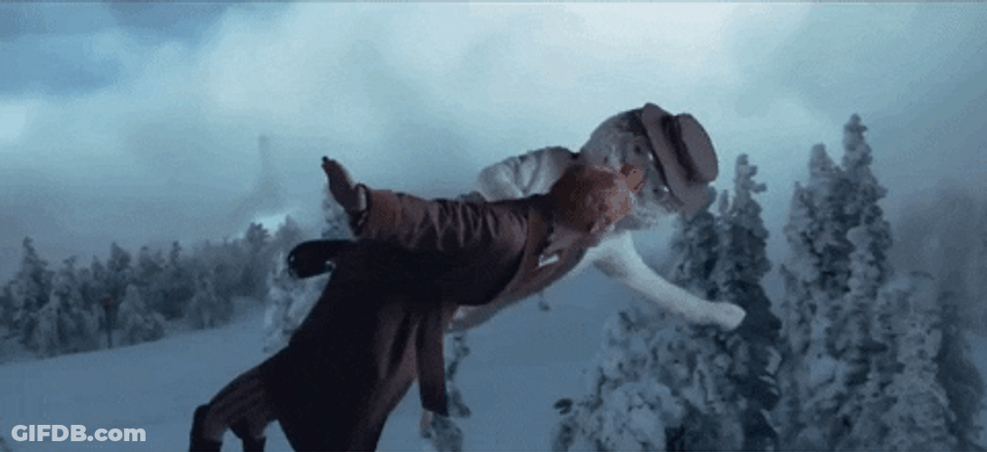 Ed Sheeran Flying With Snow Man GIF