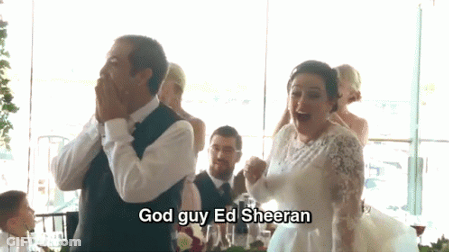 Ed Sheeran Surprise Wedding Singer GIF