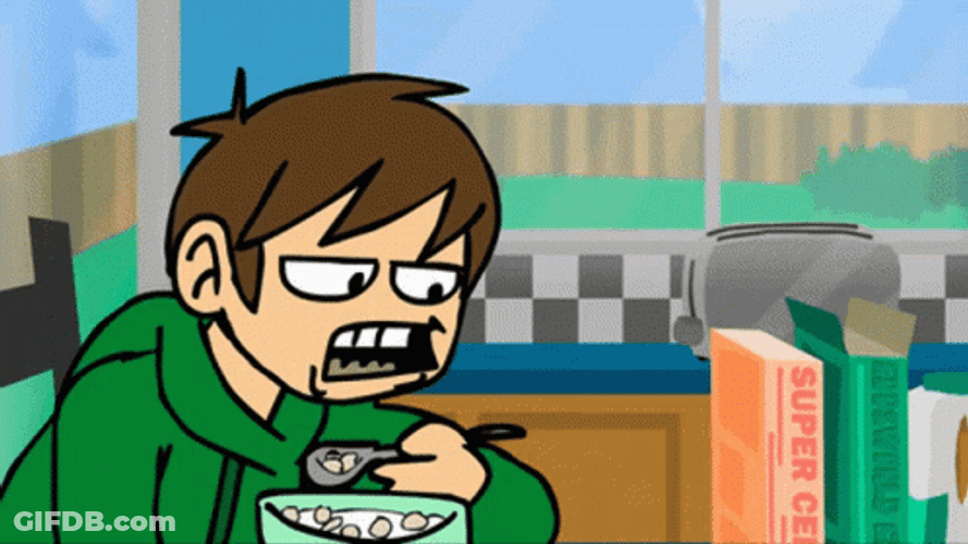 Edd Chews Cereal GIF